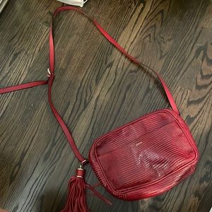 Red leather Uterque handbag